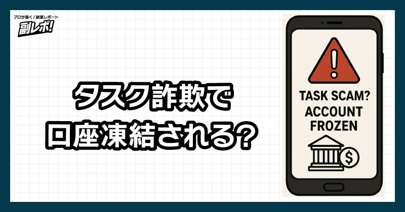 タスク詐欺で口座凍結される？