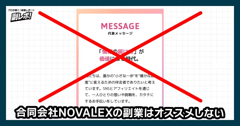 合同会社NOVALEXの副業はオススメしない