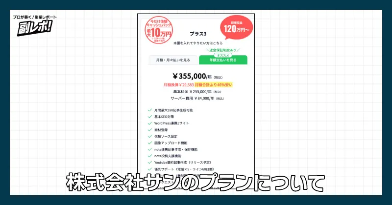 株式会社サンの料金プラン