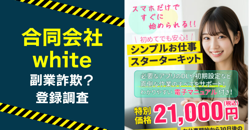 合同会社whiteの副業は詐欺か調査