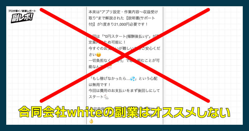 合同会社whiteの副業はオススメしない