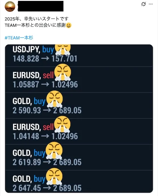 Team一本杉のXの口コミ