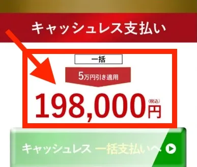 リバースの参加費用は198,000円
