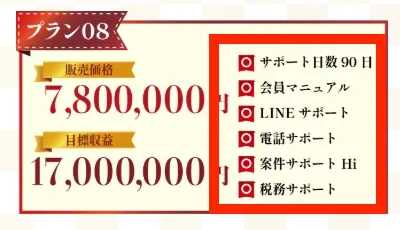 1番高額なサポートプランのプラン内容