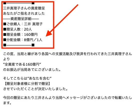 三井真理子の迷惑メールについて