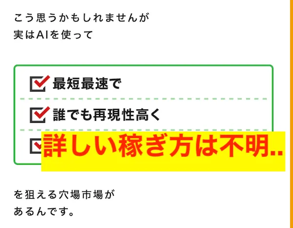 ゼロワンの広告には詳しい稼ぎ方が乗っていない