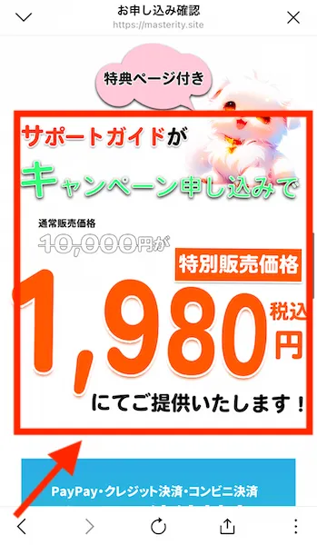 サポートガイドの価格1980円との記載